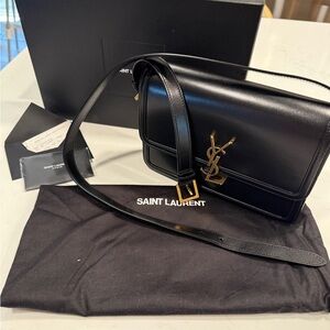 Saint Laurent Black and Gold Crossbody Bag